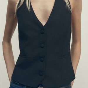 Zara linen halter waistcoat top x small